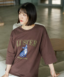 【C-FORT POINT/フォートポイント】【綿100%のやわらかな着心地】ワイドシルエット7分袖Tシャツ フレブル プリント ワイドシルエット 体形カバー