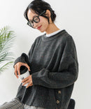 【C-FORT POINT/フォートポイント】カラーネップヤーン サイドボタンプルオーバー