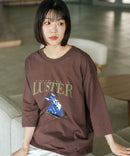 【C-FORT POINT/フォートポイント】【綿100%のやわらかな着心地】ワイドシルエット7分袖Tシャツ フレブル プリント ワイドシルエット 体形カバー