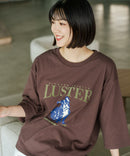 【C-FORT POINT/フォートポイント】【綿100%のやわらかな着心地】ワイドシルエット7分袖Tシャツ フレブル プリント ワイドシルエット 体形カバー