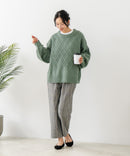 【C-FORT POINT/フォートポイント】柄編みクルーネックニットプルオーバー