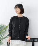 【C-FORT POINT/フォートポイント】【UVカット・涼感・速乾の機能性抜群な一枚】リングドットボタン クルーネックカーディガン きれいめ カジュアル 通勤 お出掛け 旅行 体温調節