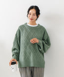 【C-FORT POINT/フォートポイント】柄編みクルーネックニットプルオーバー