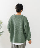 【C-FORT POINT/フォートポイント】柄編みクルーネックニットプルオーバー