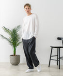 【BLUE STANDARD/ブルースタンダード】パフィースウェット バレルレッグパンツ ストレッチ 体型カバー 春服