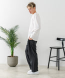 【BLUE STANDARD/ブルースタンダード】パフィースウェット バレルレッグパンツ ストレッチ 体型カバー 春服