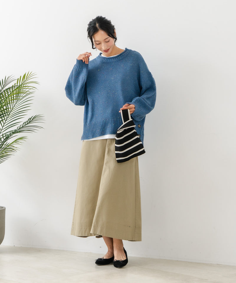 【C-FORT POINT/フォートポイント】カラーネップヤーン サイドボタンプルオーバー