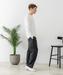 【BLUE STANDARD/ブルースタンダード】パフィースウェット バレルレッグパンツ ストレッチ 体型カバー 春服