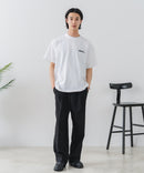 【BRKNHOME/ブロークンホーム】×【ZERO STAIN/ゼロステイン】【裾・袖ドローコードで変化】コラボTシャツ 汗染み防止 チェーン刺繍 オーバーサイズ
