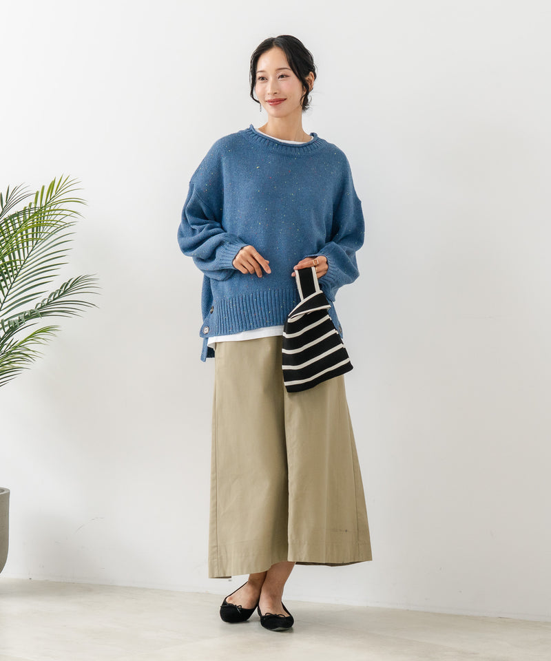 【C-FORT POINT/フォートポイント】カラーネップヤーン サイドボタンプルオーバー