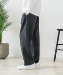 【BLUE STANDARD/ブルースタンダード】パフィースウェット バレルレッグパンツ ストレッチ 体型カバー 春服