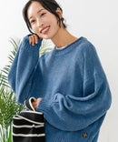 【C-FORT POINT/フォートポイント】カラーネップヤーン サイドボタンプルオーバー