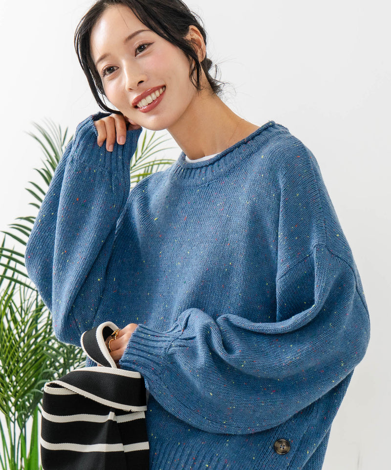 【C-FORT POINT/フォートポイント】カラーネップヤーン サイドボタンプルオーバー