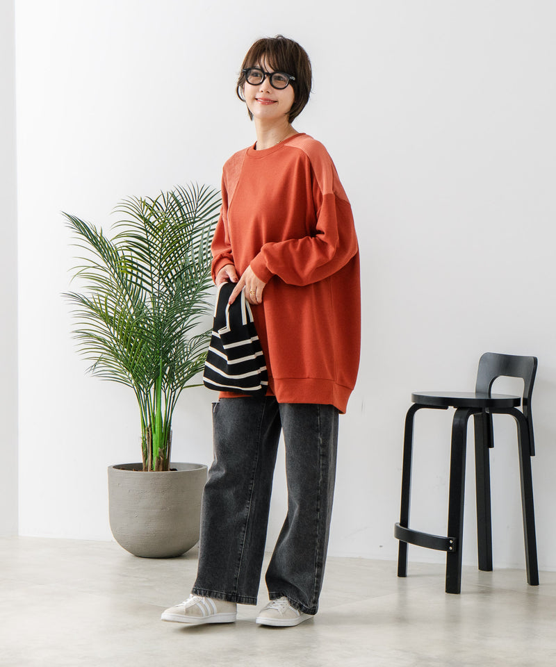 【C-FORT POINT/フォートポイント】コーデュロイ ワッフル 切り替え チュニック