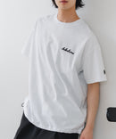 【BRKNHOME/ブロークンホーム】×【ZERO STAIN/ゼロステイン】【裾・袖ドローコードで変化】コラボTシャツ 汗染み防止 チェーン刺繍 オーバーサイズ