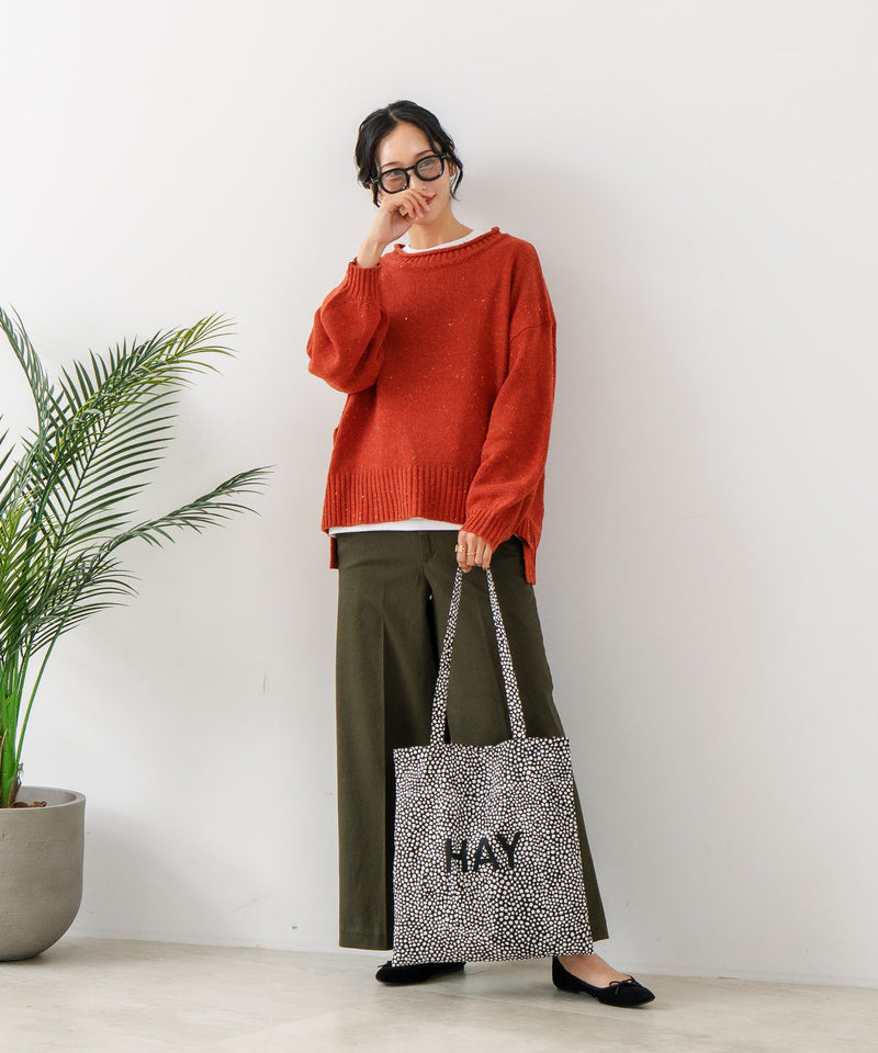 【C-FORT POINT/フォートポイント】カラーネップヤーン サイドボタンプルオーバー