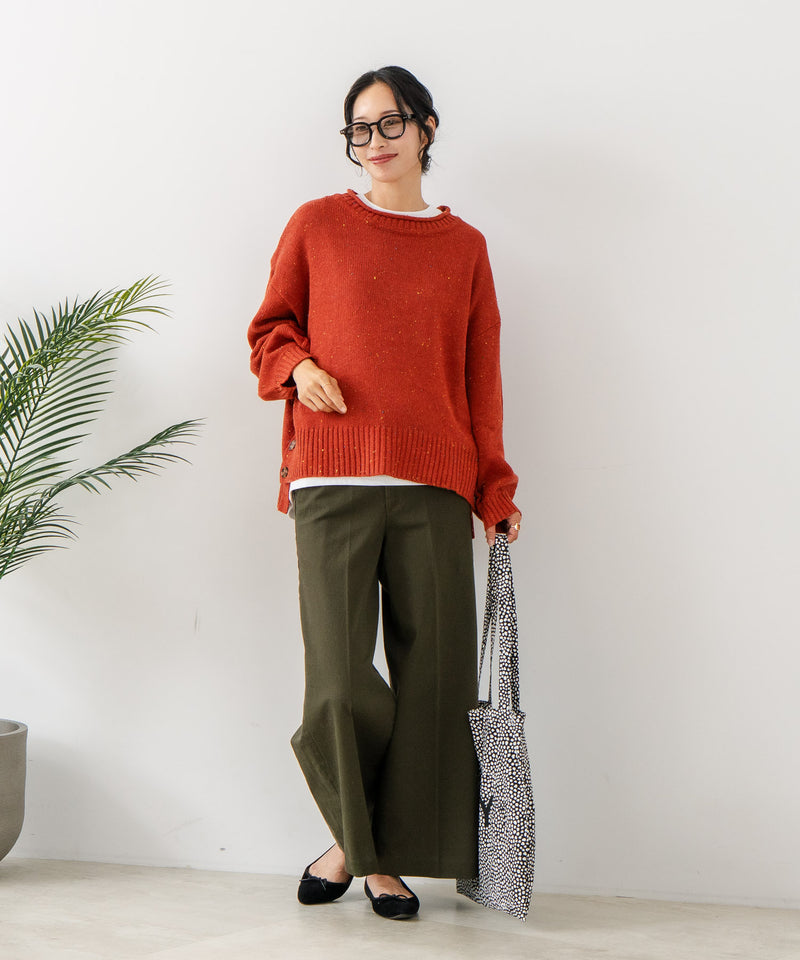 【C-FORT POINT/フォートポイント】カラーネップヤーン サイドボタンプルオーバー