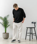 【BLUE STANDARD/ブルースタンダード】パフィースウェット バレルレッグパンツ ストレッチ 体型カバー 春服