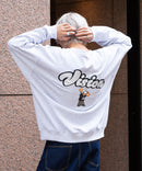 VISION ヴィジョン バック プリント バック 刺繡 裏毛 クルー ネック トレーナー