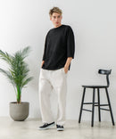 【BLUE STANDARD/ブルースタンダード】パフィースウェット バレルレッグパンツ ストレッチ 体型カバー 春服