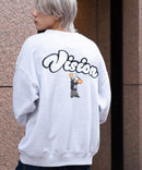 VISION ヴィジョン バック プリント バック 刺繡 裏毛 クルー ネック トレーナー