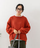 【C-FORT POINT/フォートポイント】カラーネップヤーン サイドボタンプルオーバー