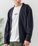 【BLUE STANDARD/ブルースタンダード】パフィースウェット ボタンレスカーディガン ロンT 2点セット ストレッチ 春服 ネイビー ❘ジーンズメイト公式オンラインショップ