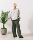 アンゴラタッチ ワイドパンツ C-FORT POINT 伸縮性 通勤着 普段着 ふわっと柔らか