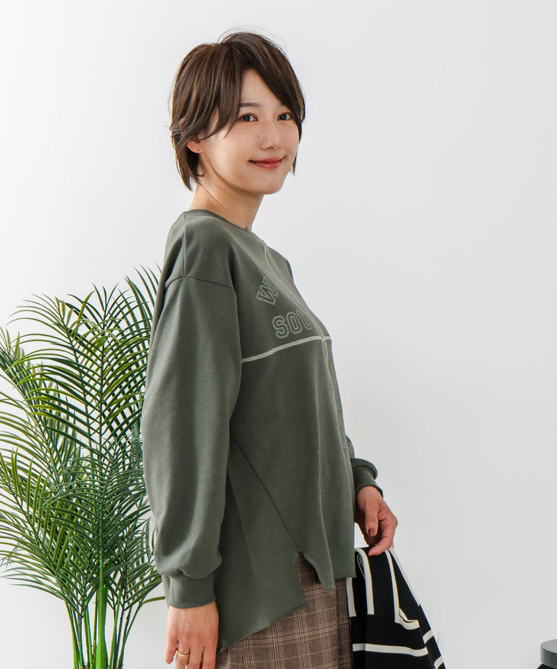 【C-FORT POINT/フォートポイント】裏毛 リメイク風 スウェットトレーナー