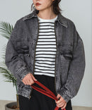 【C-FORT POINT/フォートポイント】デニムフライトジャケット ブラック M ❘ジーンズメイト公式オンラインショップ