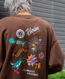 VISION ヴィジョン バック プリント バック 刺繡 裏毛 クルー ネック トレーナー