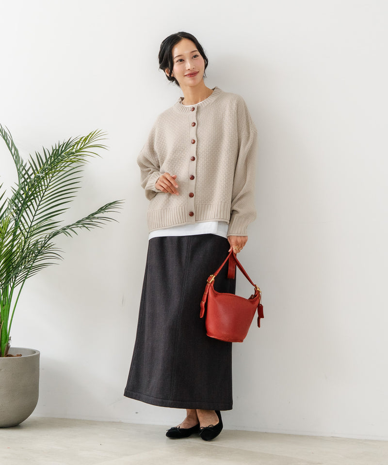 【C-FORTPOINT/フォートポイント】ポップコーン編みニットカーディガン