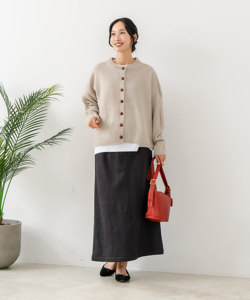 【C-FORTPOINT/フォートポイント】ポップコーン編みニットカーディガン