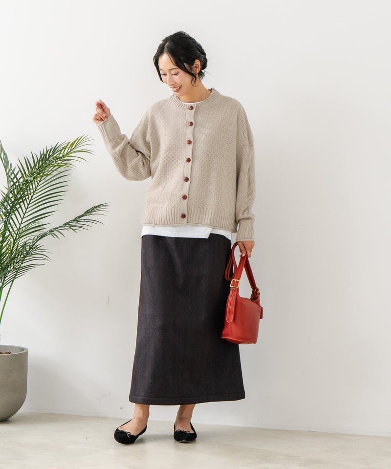 【C-FORTPOINT/フォートポイント】ポップコーン編みニットカーディガン