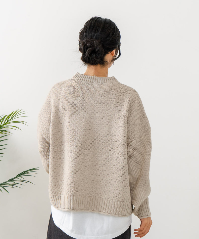 【C-FORTPOINT/フォートポイント】ポップコーン編みニットカーディガン