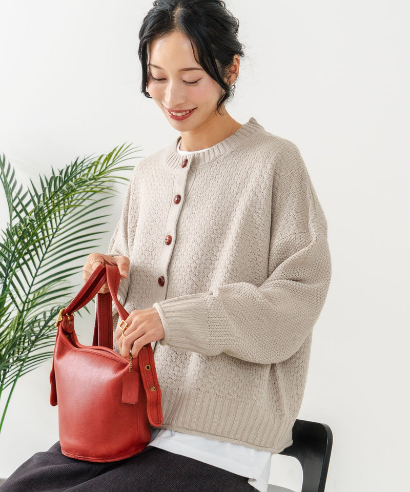 【C-FORTPOINT/フォートポイント】ポップコーン編みニットカーディガン