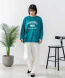 【DISCUS/ディスカス】【カレッジ調のブランドロゴプリントがアクセント】8分袖 ワイドシルエットTシャツ 綿100% カットソー ブランドロゴ カジュアル レイヤード アメカジ ストリート ❘ジーンズメイト公式オンラインショップ