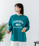 【DISCUS/ディスカス】【カレッジ調のブランドロゴプリントがアクセント】8分袖 ワイドシルエットTシャツ 綿100% カットソー ブランドロゴ カジュアル レイヤード アメカジ ストリート ❘ジーンズメイト公式オンラインショップ