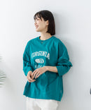 【DISCUS/ディスカス】【カレッジ調のブランドロゴプリントがアクセント】8分袖 ワイドシルエットTシャツ 綿100% カットソー ブランドロゴ カジュアル レイヤード アメカジ ストリート ❘ジーンズメイト公式オンラインショップ