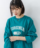 【DISCUS/ディスカス】【カレッジ調のブランドロゴプリントがアクセント】8分袖 ワイドシルエットTシャツ 綿100% カットソー ブランドロゴ カジュアル レイヤード アメカジ ストリート ❘ジーンズメイト公式オンラインショップ