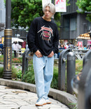 ピグメント加工 ヴィンテージライクプリントロンT 90s 古着 ロックT