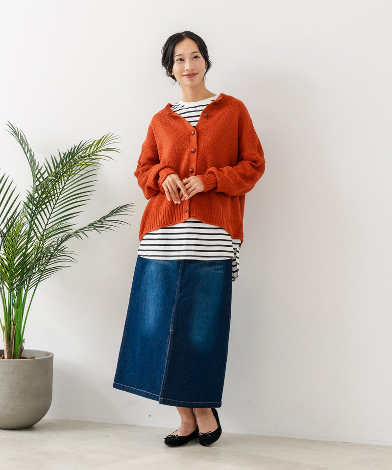 【C-FORTPOINT/フォートポイント】ポップコーン編みニットカーディガン