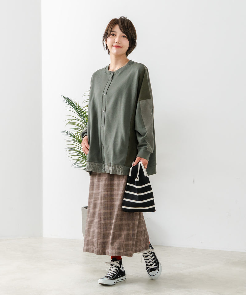 【C-FORT POINT/フォートポイント】コーデュロイ ワッフル 切り替え カーディガン