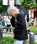 ピグメント加工 ヴィンテージライクプリントロンT 90s 古着 ロックT