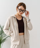 【U.S. POLO ASSN./ユーエスポロアッスン】ダンボール素材 ワンポイントロゴ刺繍 フルジップパーカー