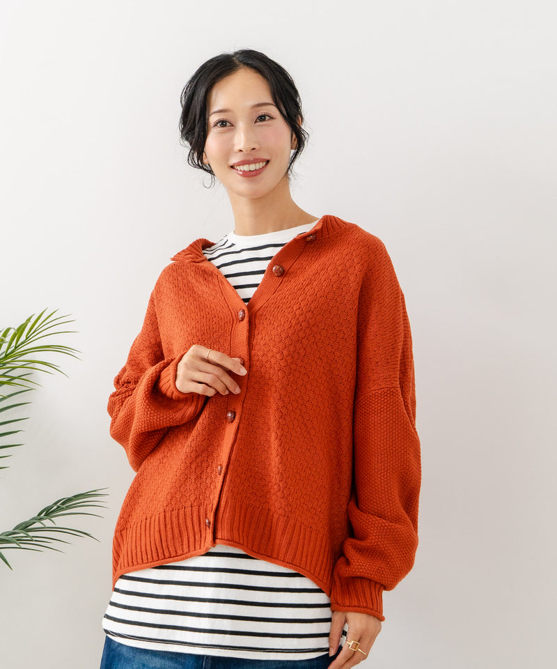【C-FORTPOINT/フォートポイント】ポップコーン編みニットカーディガン