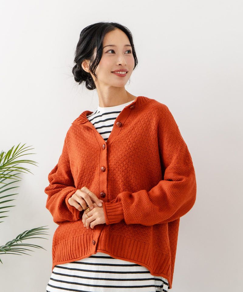 【C-FORTPOINT/フォートポイント】ポップコーン編みニットカーディガン