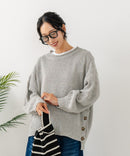 【C-FORT POINT/フォートポイント】カラーネップヤーン サイドボタンプルオーバー