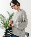 【C-FORT POINT/フォートポイント】カラーネップヤーン サイドボタンプルオーバー