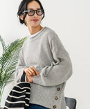 【C-FORT POINT/フォートポイント】カラーネップヤーン サイドボタンプルオーバー